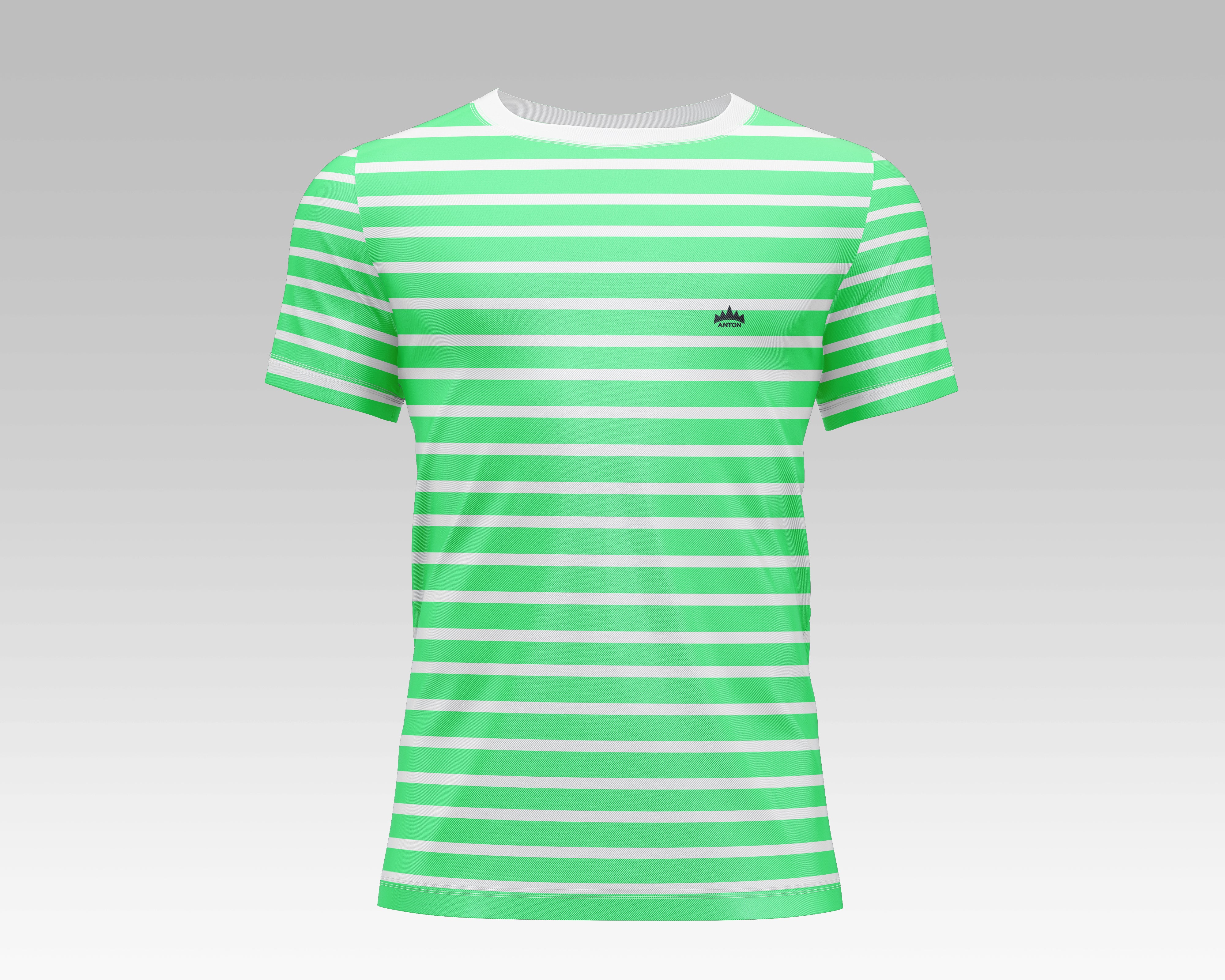 Aqua Green Stripe Tshirt - Anton India
