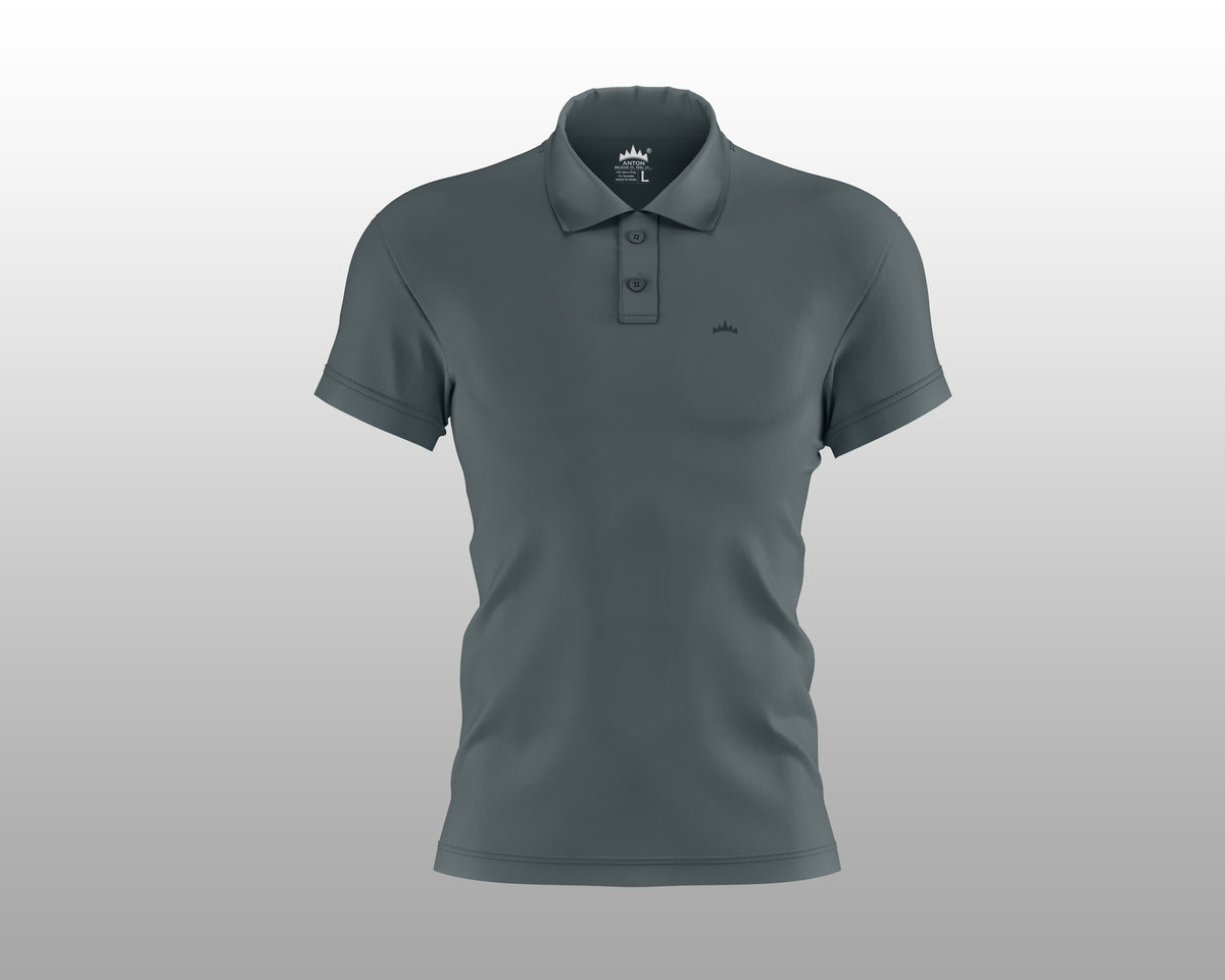 Dark Grey Collar T-Shirt - Anton India